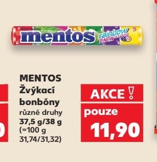MENTOS Žvýkací bonbóny 37,5 g/38 g