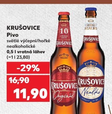 KRUŠOVICE Pivo světlé výčepní/hořké nealkoholické