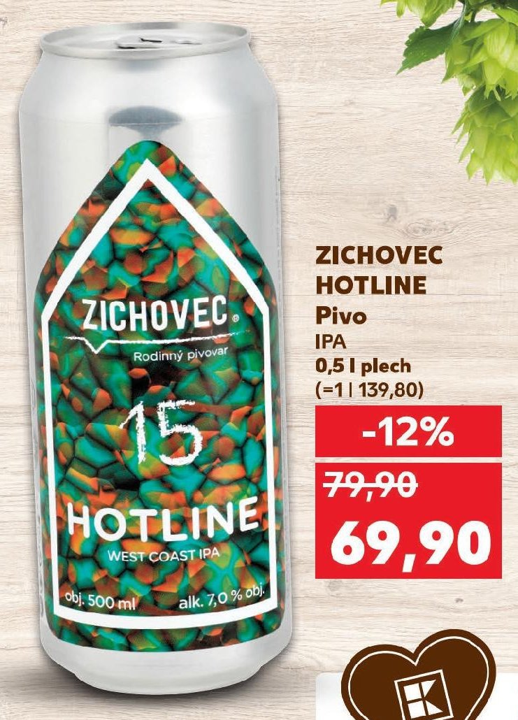 ZICHOVEC HOTLINE Pivo IPA 0,5 l plech