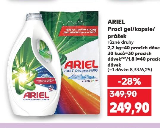 ARIEL Prací gel/kapsle/prášek