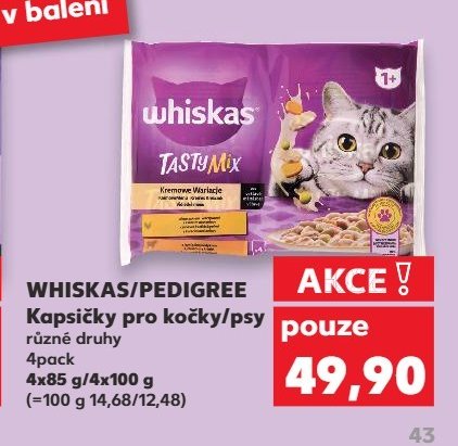 Whiskas/Pedigree Kapsičky pro kočky/psy