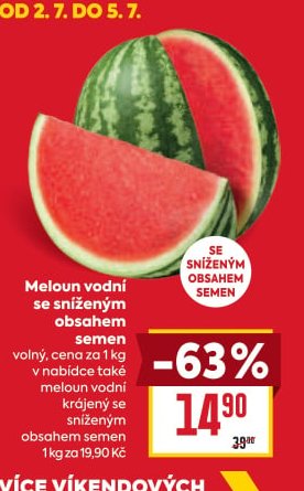 Meloun vodní se sníženým obsahem semen