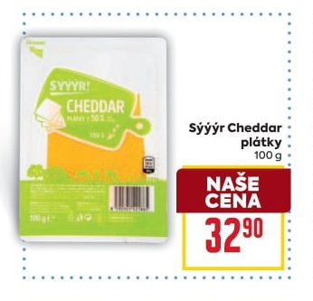 Sývýr Cheddar plátky