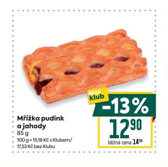 Mřížka pudink a jahody