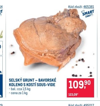 SELSKÝ GRUNT – BAVORSKÉ KOLENO S KOSTÍ SOUS-VIDE