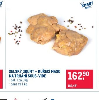 SELSKÝ GRUNT – KUŘECÍ MASO NA TRHÁNÍ SOUS-VIDE