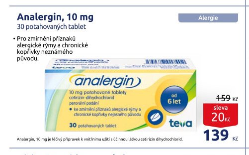 Analergin 10 mg 30 potahovaných tablet