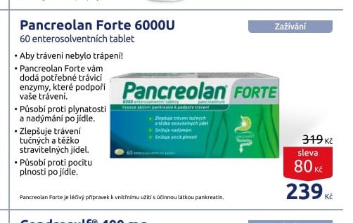 Pancreolan Forte 6000U 60 enterosolventních tablet