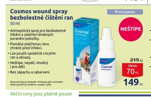 Cosmos wound spray bezbolestné čištění ran