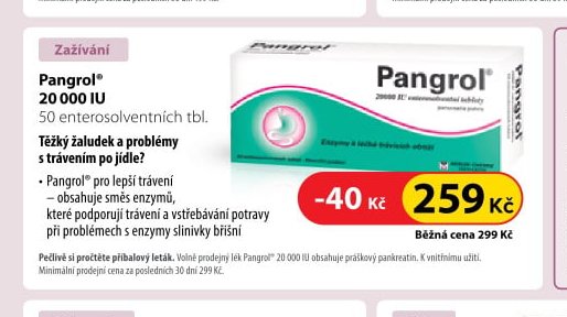 Pangrol 20 000 IU, 50 enterosolventních tbl.