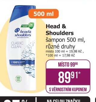 Head & Shoulders šampon 500 ml, různé druhy