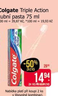 Colgate Triple Action zubní pasta 75 ml