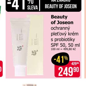 Beauty of Joseon ochranný pleťový krém s probiotiky SPF 50, 50 ml