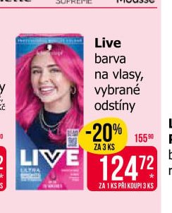 Live barva na vlasy, vybrané odstíny