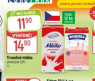 Trvanlivé mléko plnotučné 3,5%