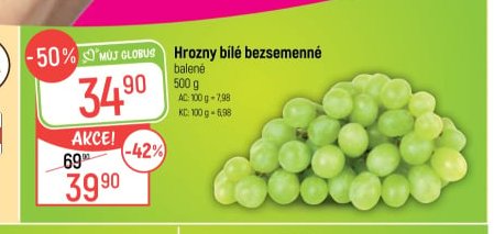 Hrozny bílé bezsemenné 500 g