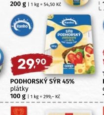 PODHORSKÝ SÝR 45% plátky