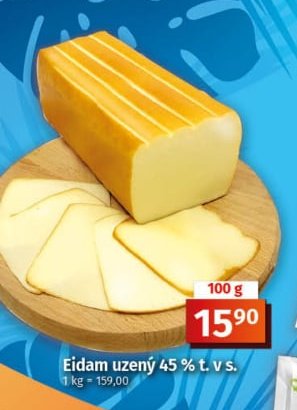Eidam uzený 45 % t. v s.