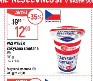 Váš výběr Zakysaná smetana 16% 200g