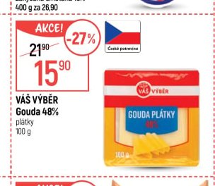Váš výběr Gouda plátky 100g