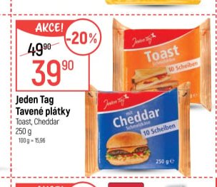 Jeden Tag Tavené plátky Toast/Cheddar 250g