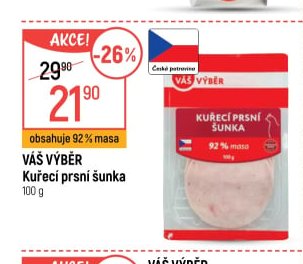 Váš výběr Kuřecí prsní šunka 100g