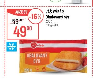 Váš výběr Obalovaný sýr 230g