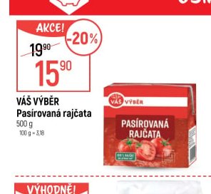 Váš Výběr Pasírovaná rajčata 500g