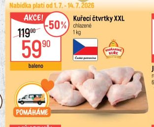 Kuřecí čtvrtky XXL chlazené 1 kg