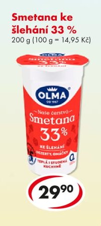 Smetana ke šlehání 33 %