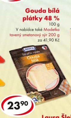 Gouda bílá plátky 48 %