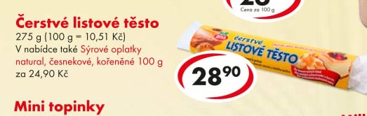 Čerstvé listové těsto