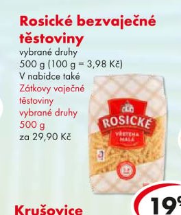 Rosické bezvaječné těstoviny