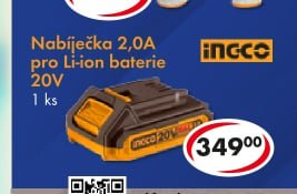 Nabíječka 2,0A pro Li-ion baterie 20V