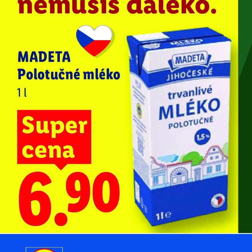 MADETA Polotučné mléko