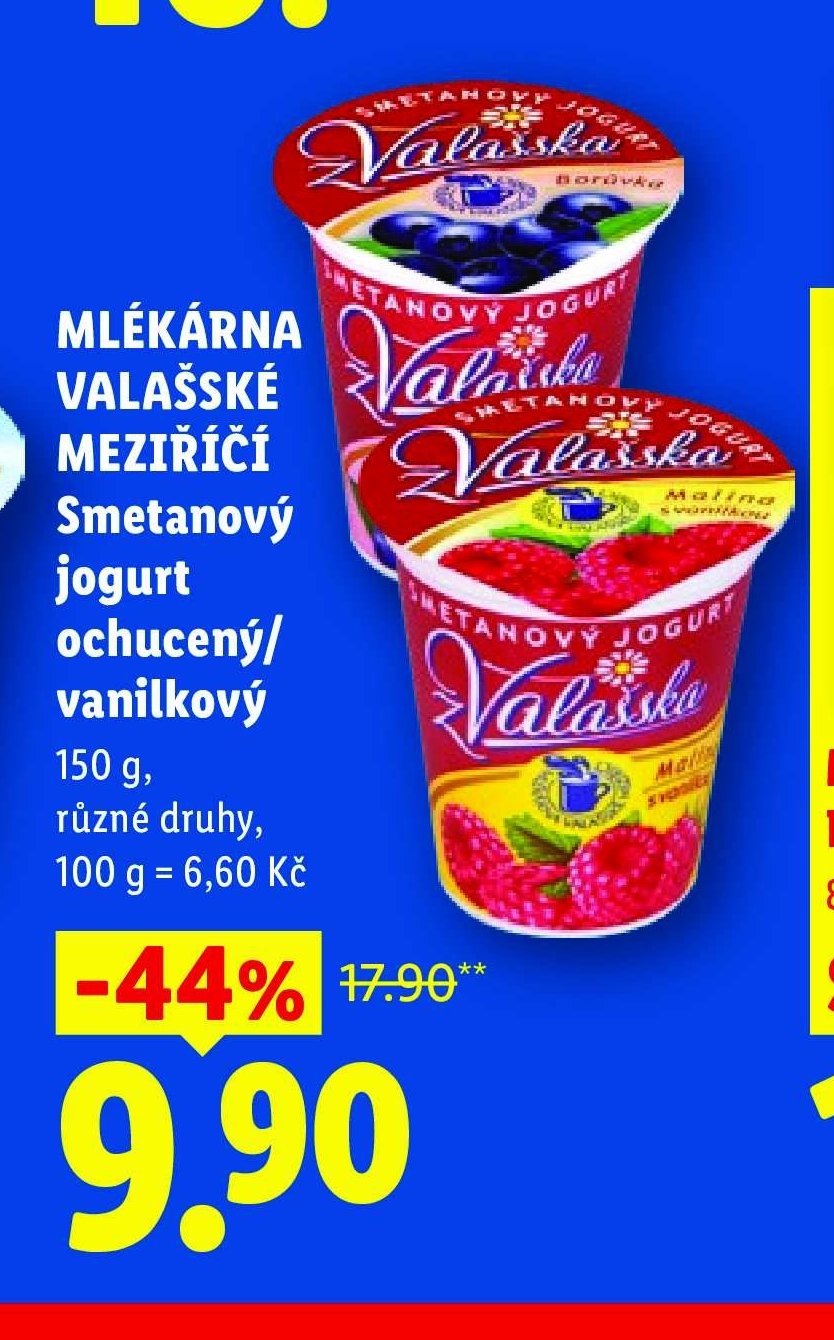 MLÉKÁRNA VALAŠSKÉ MEZIŘÍČÍ Smetanový jogurt ochucený/vanilkový
