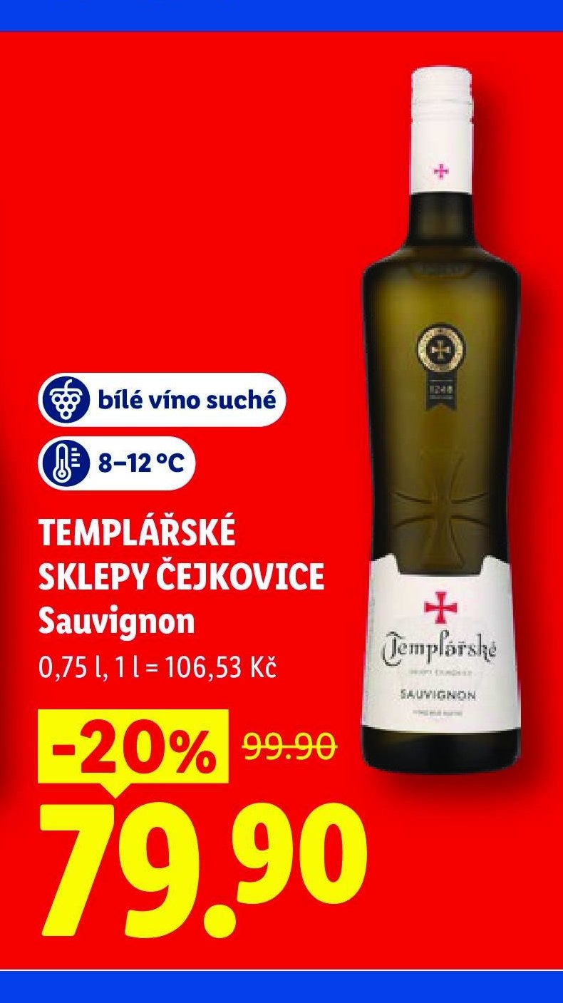 Templářské sklepy Čejkovice Sauvignon 0,75 l