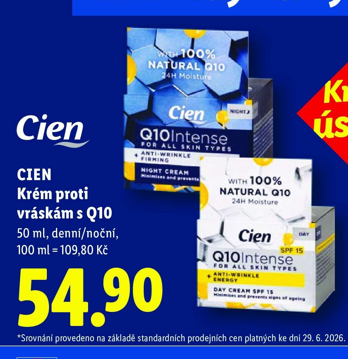 CIEN Krém proti vráskám s Q10 50 ml