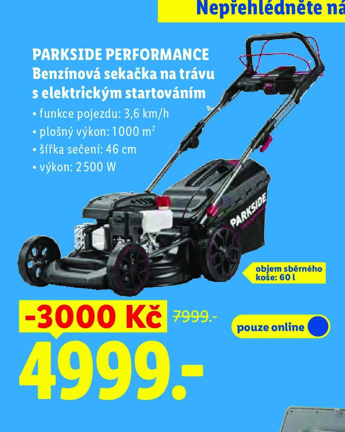 PARKSIDE PERFORMANCE Benzínová sekačka na trávu s elektrickým startováním