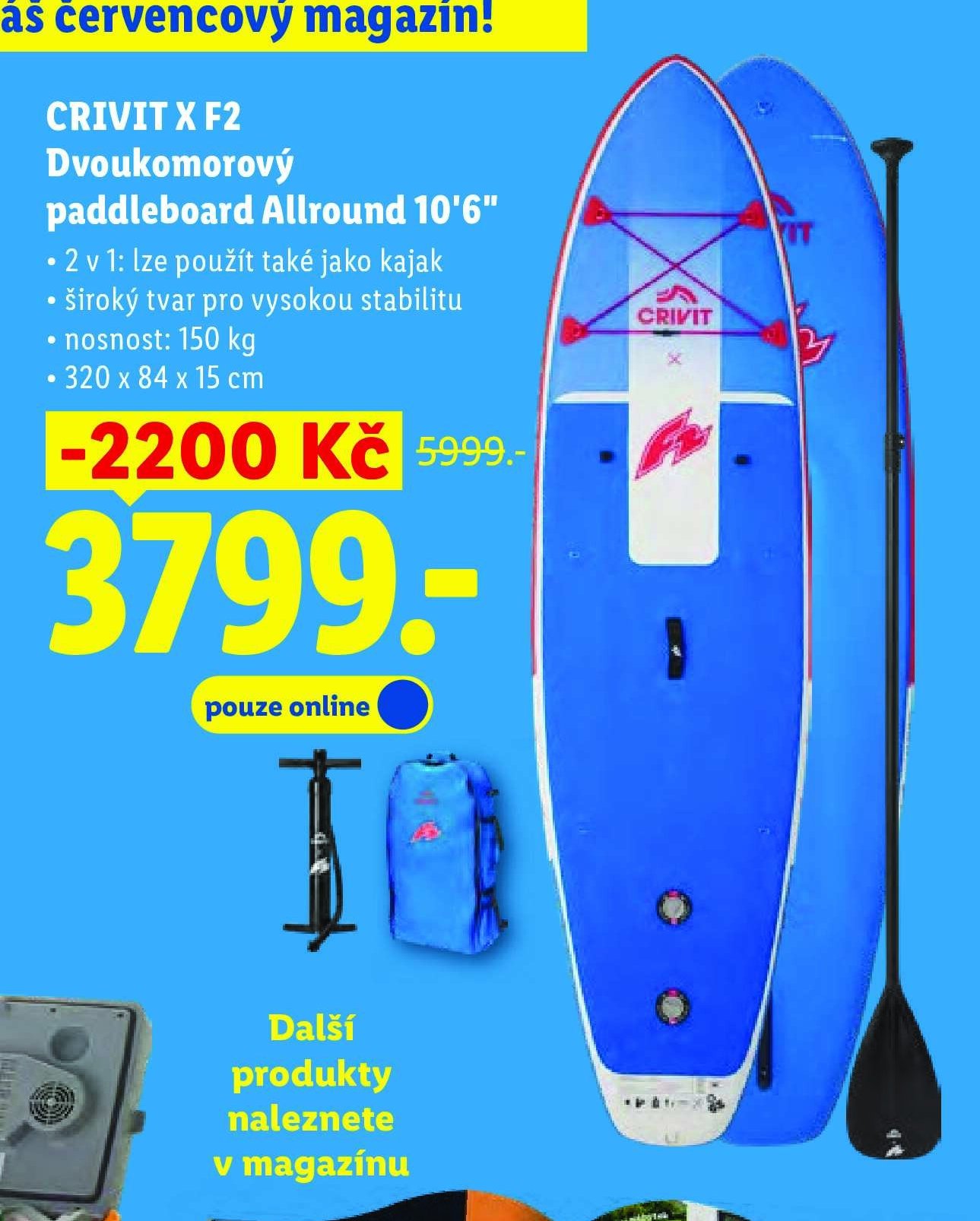 CRIVIT X F2 Dvoukomorový paddleboard Allround 10'6