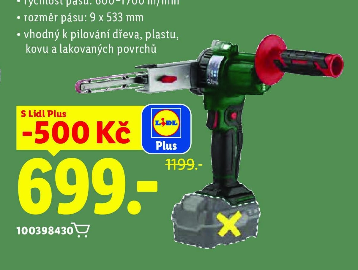PARKSIDE 20V Aku pásový pilník