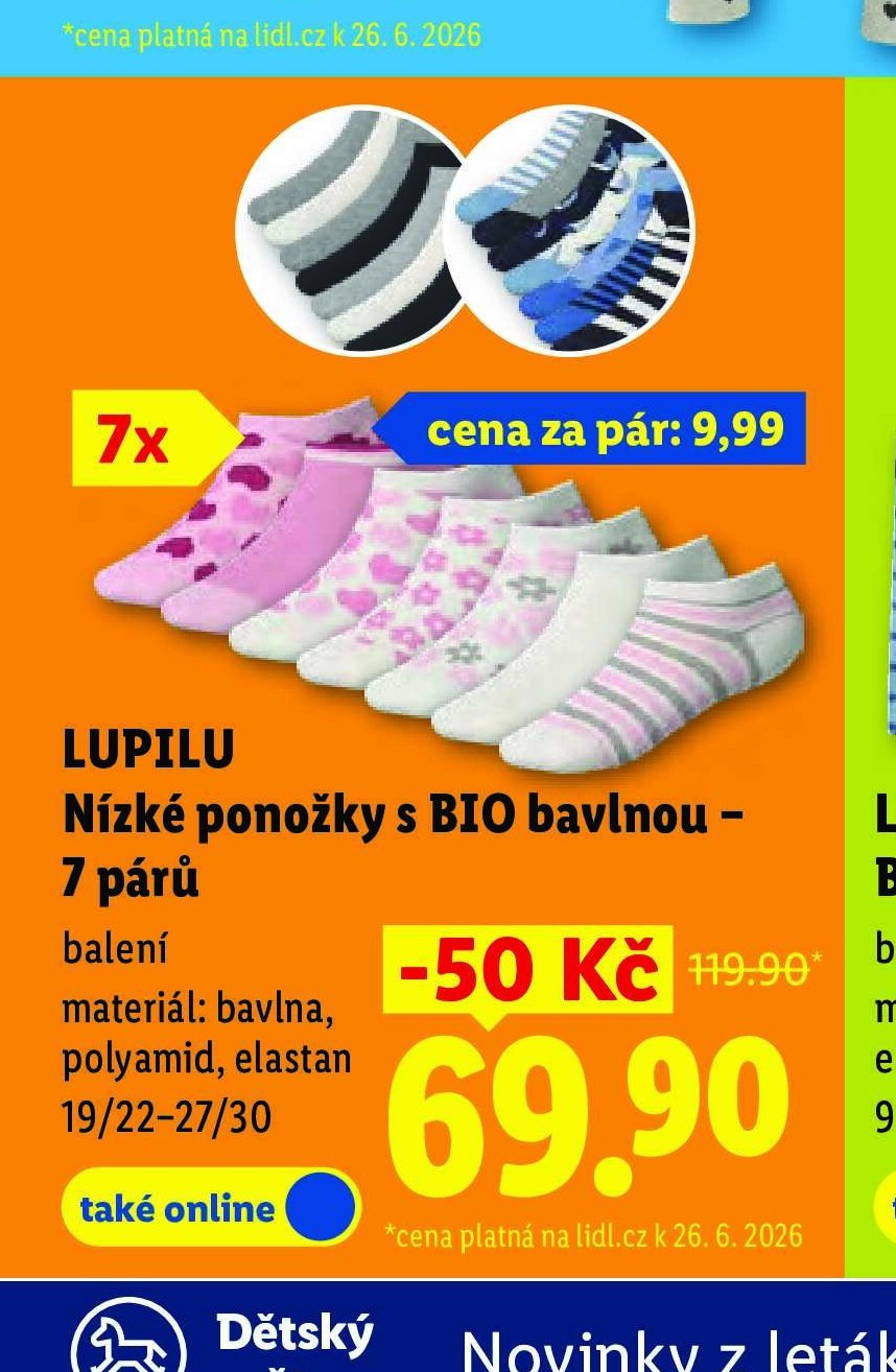 LUPILU Nízké ponožky s BIO bavlnou – 7 párů