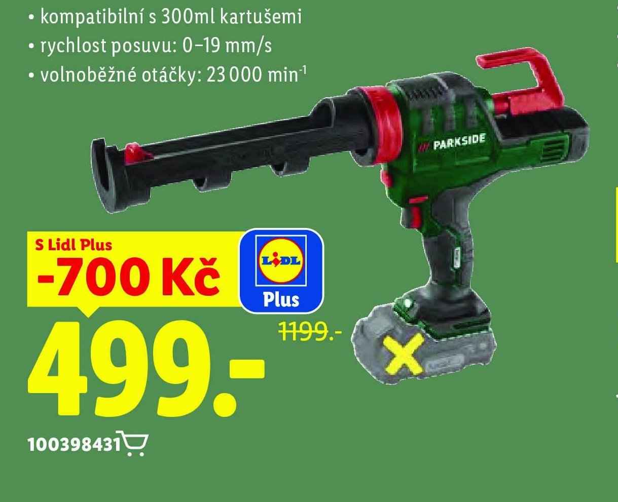 PARKSIDE 20V Aku pistole na kartuše