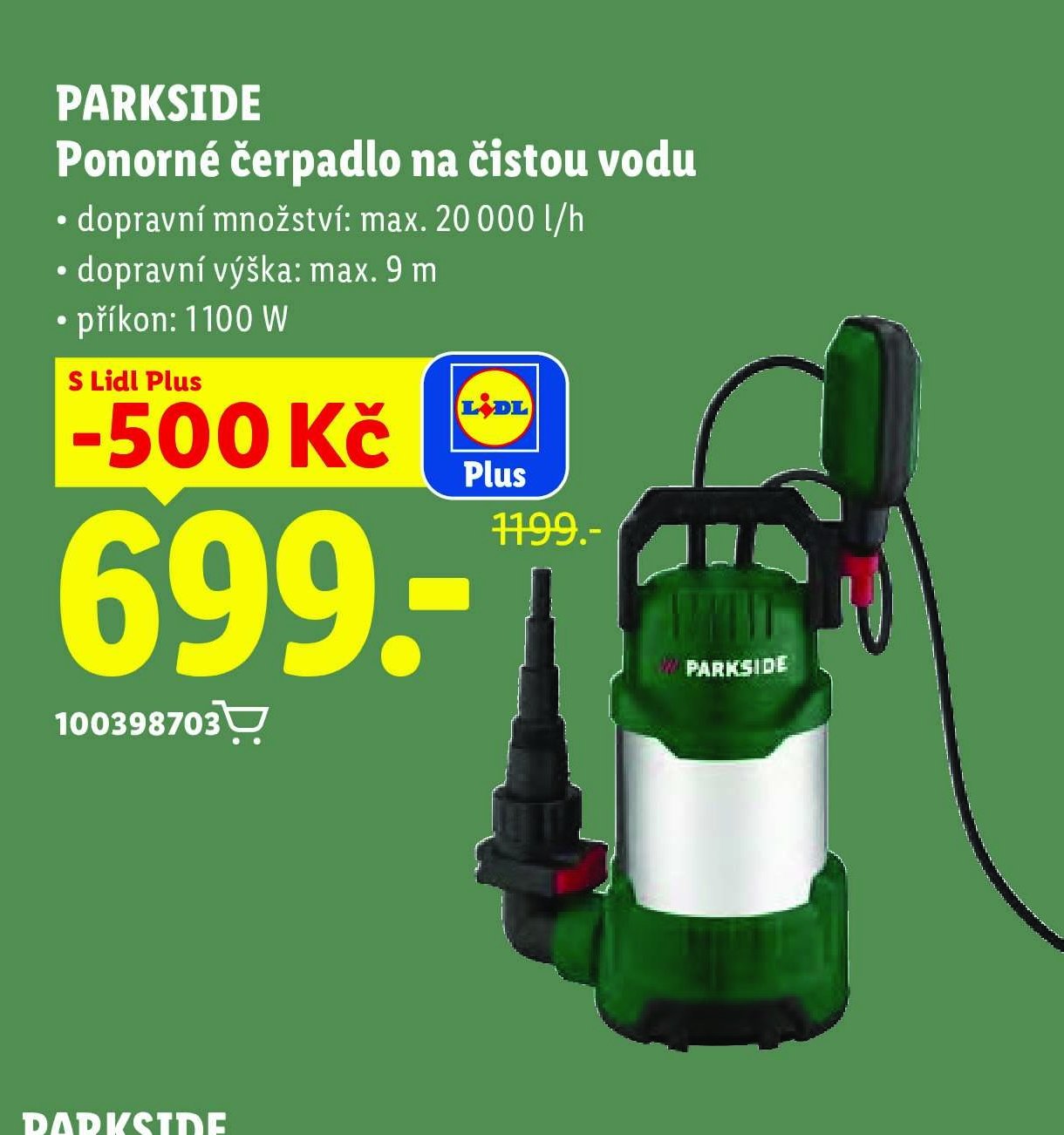 PARKSIDE Ponorné čerpadlo na čistou vodu