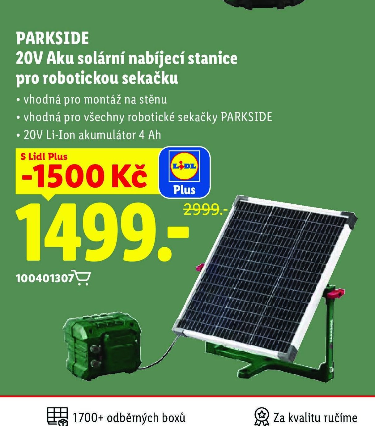 PARKSIDE 20V Aku solární nabíjecí stanice pro robotickou sekačku