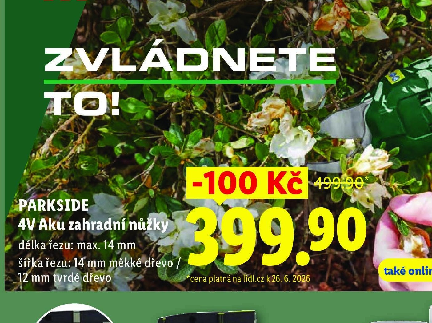 PARKSIDE 4V Aku zahradní nůžky