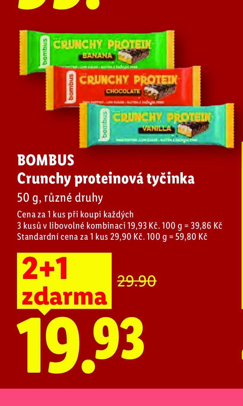 BOMBUS Crunchy proteinová tyčinka