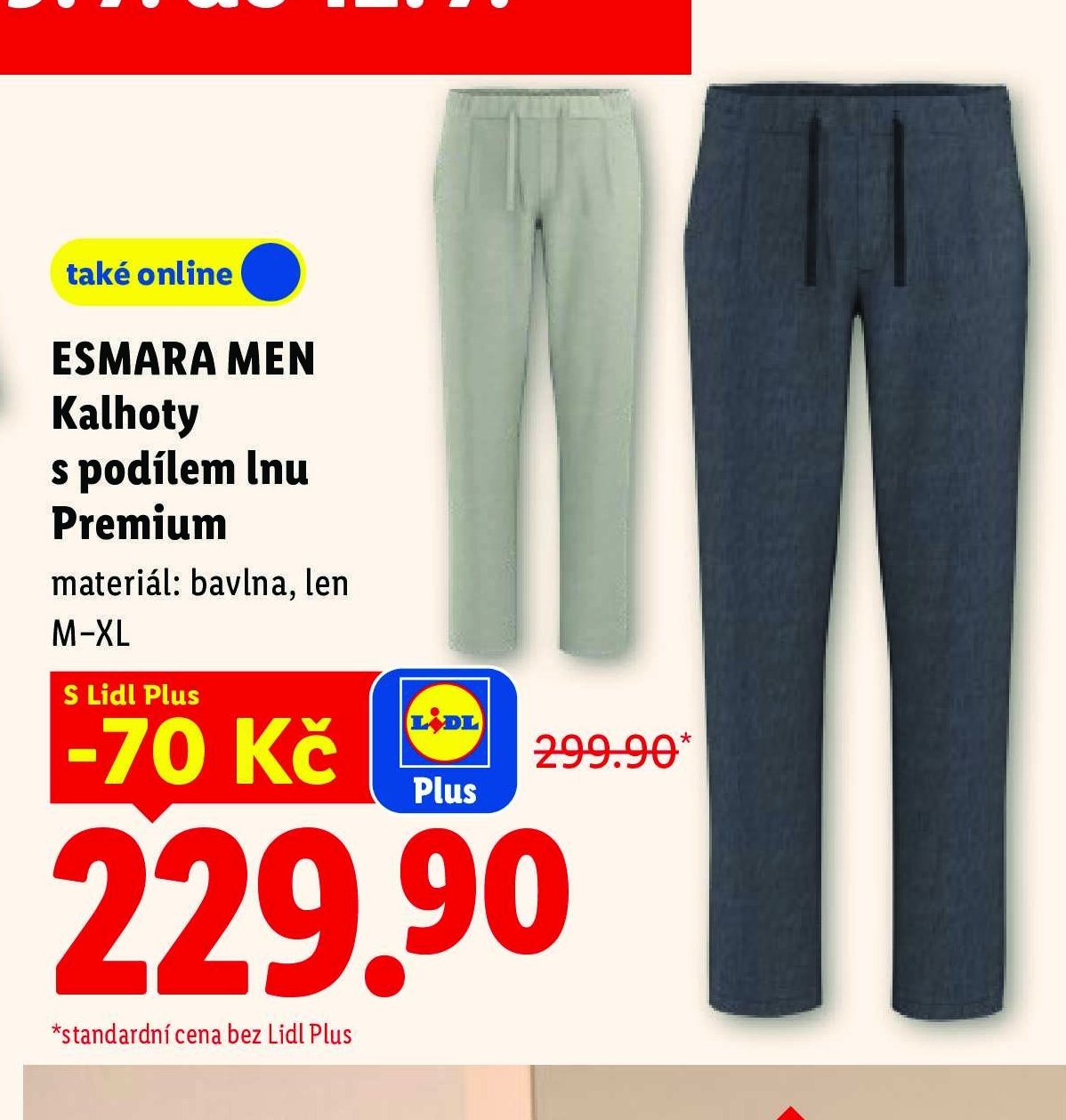ESMARA MEN Kalhoty s podílem lnu Premium
