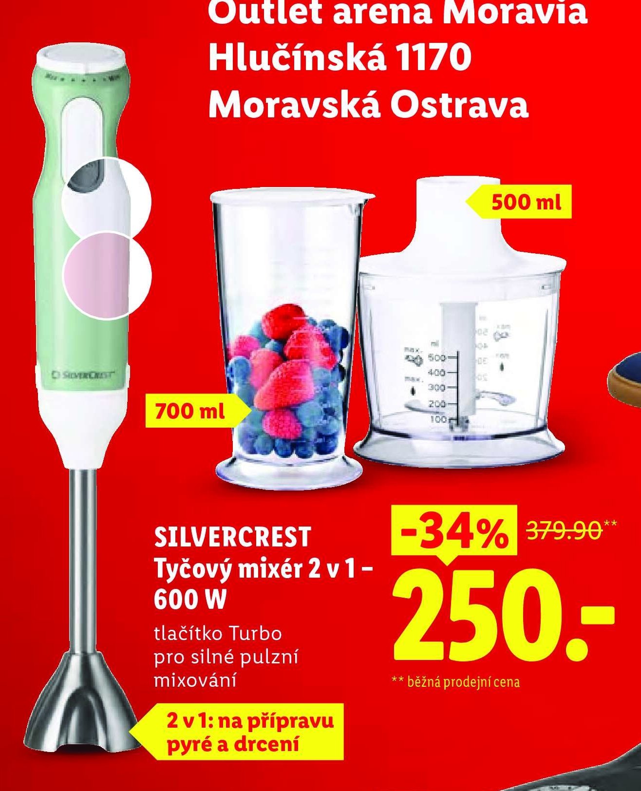 SILVERCREST Tyčový mixér 2 v 1 - 600 W