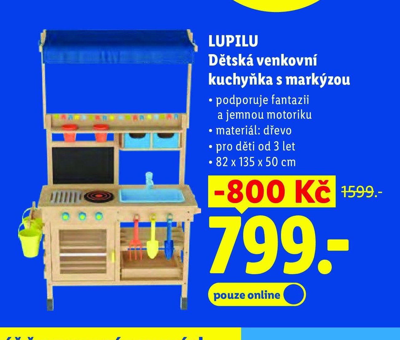 LUPILU Dětská venkovní kuchyňka s markýzou